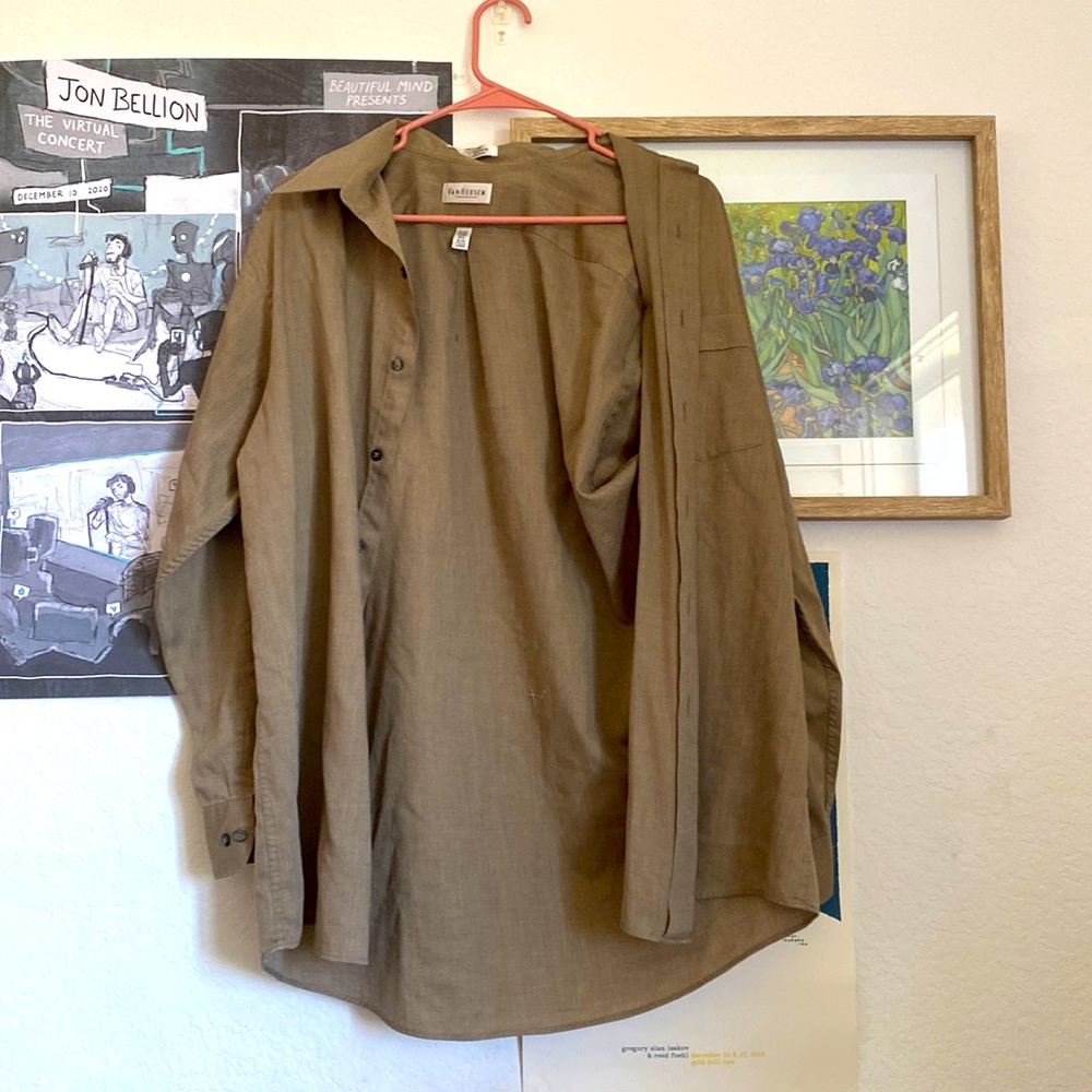 Tan Long Sleeved Button Up
